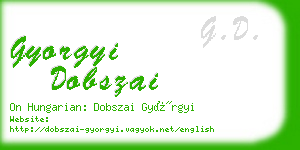 gyorgyi dobszai business card